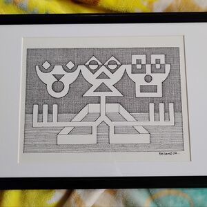 Jerry Quinton Kellems Stylized Figural Ink Drawing 2004, 19.25" W x 13.25"